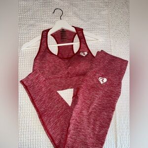 Red Athletic Tank and Leggings Set